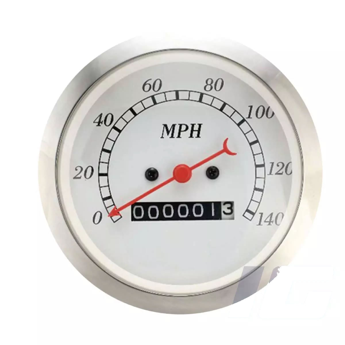 White Face Red Needle - Mechanical Speedometer For Vintage Car
